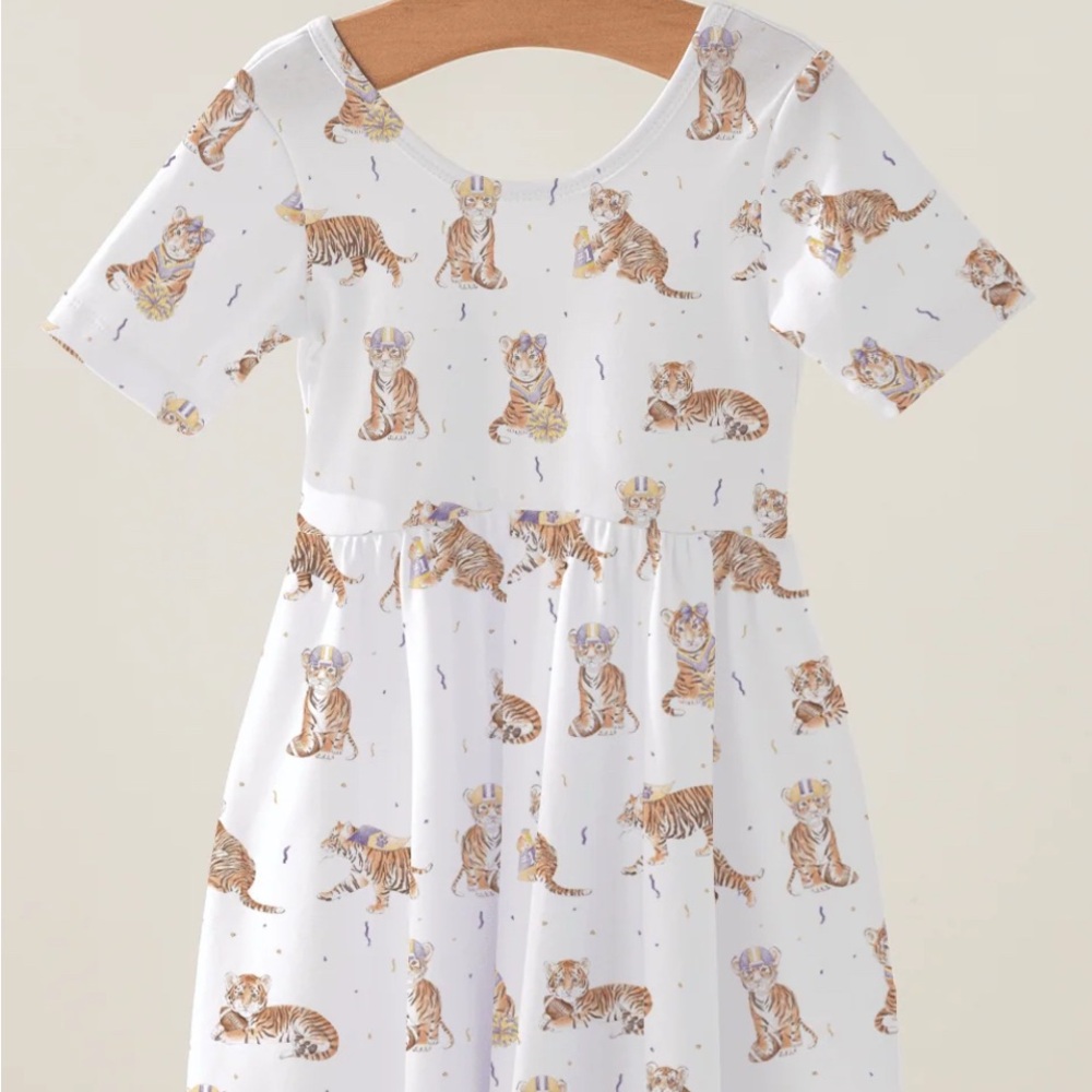 Nola Tawk Louisiana's Most Valuable Cub Organic Cotton Twirl Dress- 2T